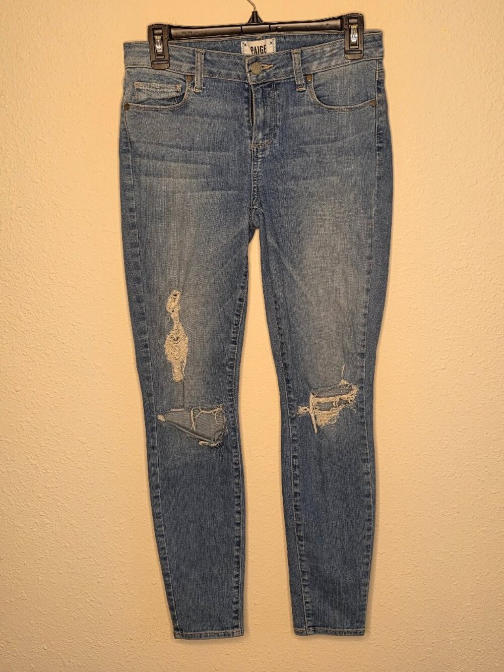 Paige Verdugo Ankle Distressed Mid-Rise Women's Jeans, Size 29